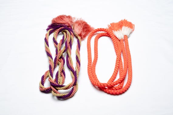 DEAR VANILLA Japanese Kimono Obijime Cord Set For Furisode Kimono Silk Obi Belt Fastener Accessory Rope Made in Japan Genuine OC-0223