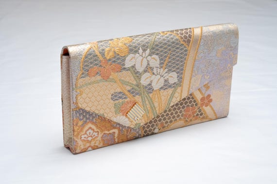 DEAR VANILLA Authentic Japanese Kimono Silk Purse Handbag Vintage Made in Japan PU-0352