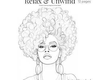 Stress Relief Adult Coloring Pages | Relax & Unwind (Instant Download)