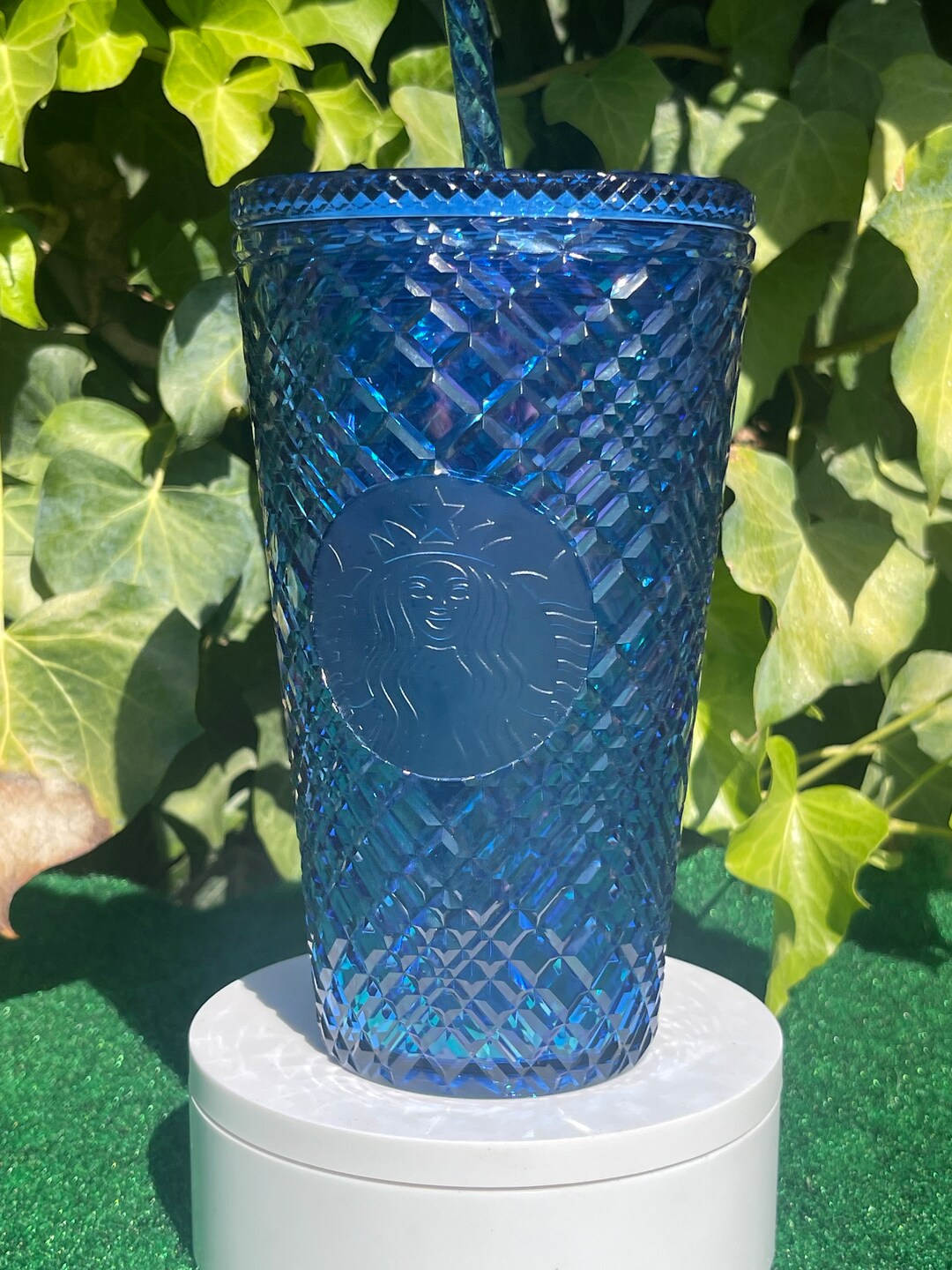 Starbucks Jeweled Azure Blue Grande Tumbler Etsy
