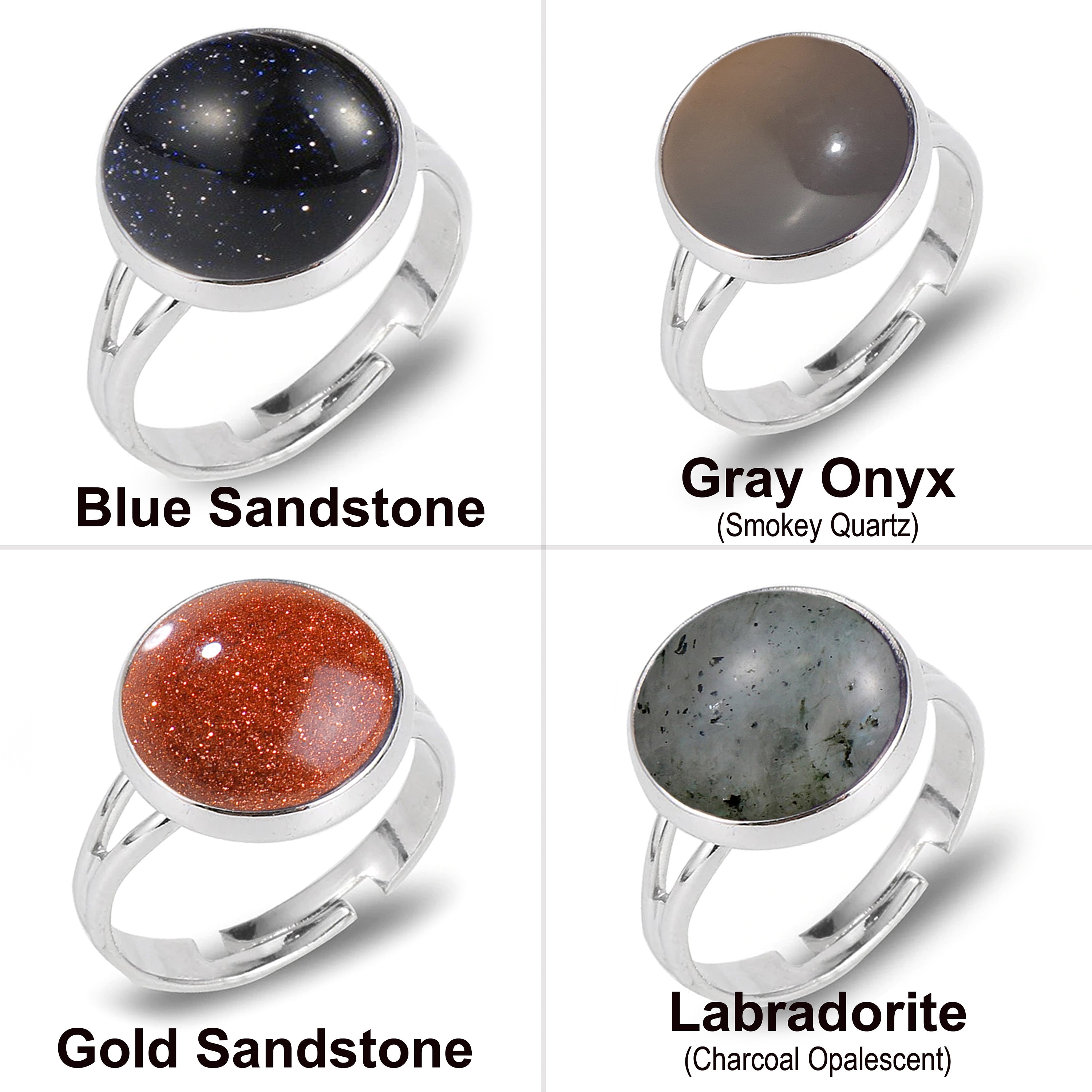 Genuine Handmade Gemstone Rings Large Natural Healing Crystal - Etsy UK