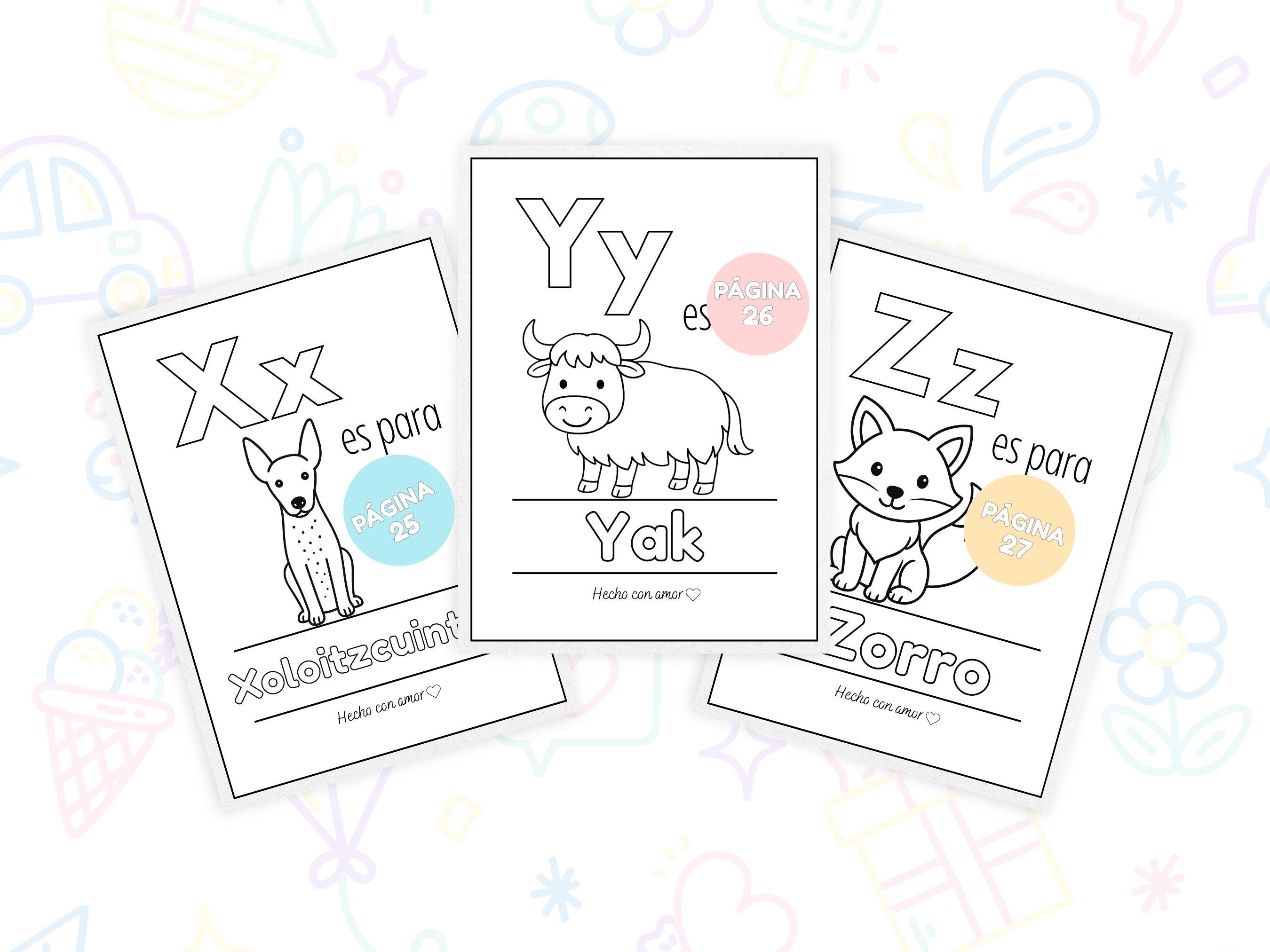 ABC De Animales Para Colorear | Libro Infantil A–Z En PDF Imprimible ...