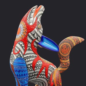 Coyote Alebrije Centerpiece Hand Made in Oaxaca - Medium