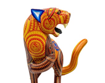 Jaguar Alebrije: Oaxacan Wood Carving, Colorful Folk Art