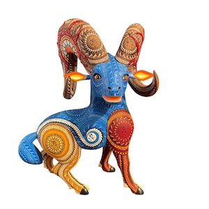 Oaxacan Vibrant Ram Alebrije Hand Made - Large
