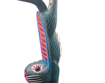 Authentic Leaping Black Hare Alebrije - Medium