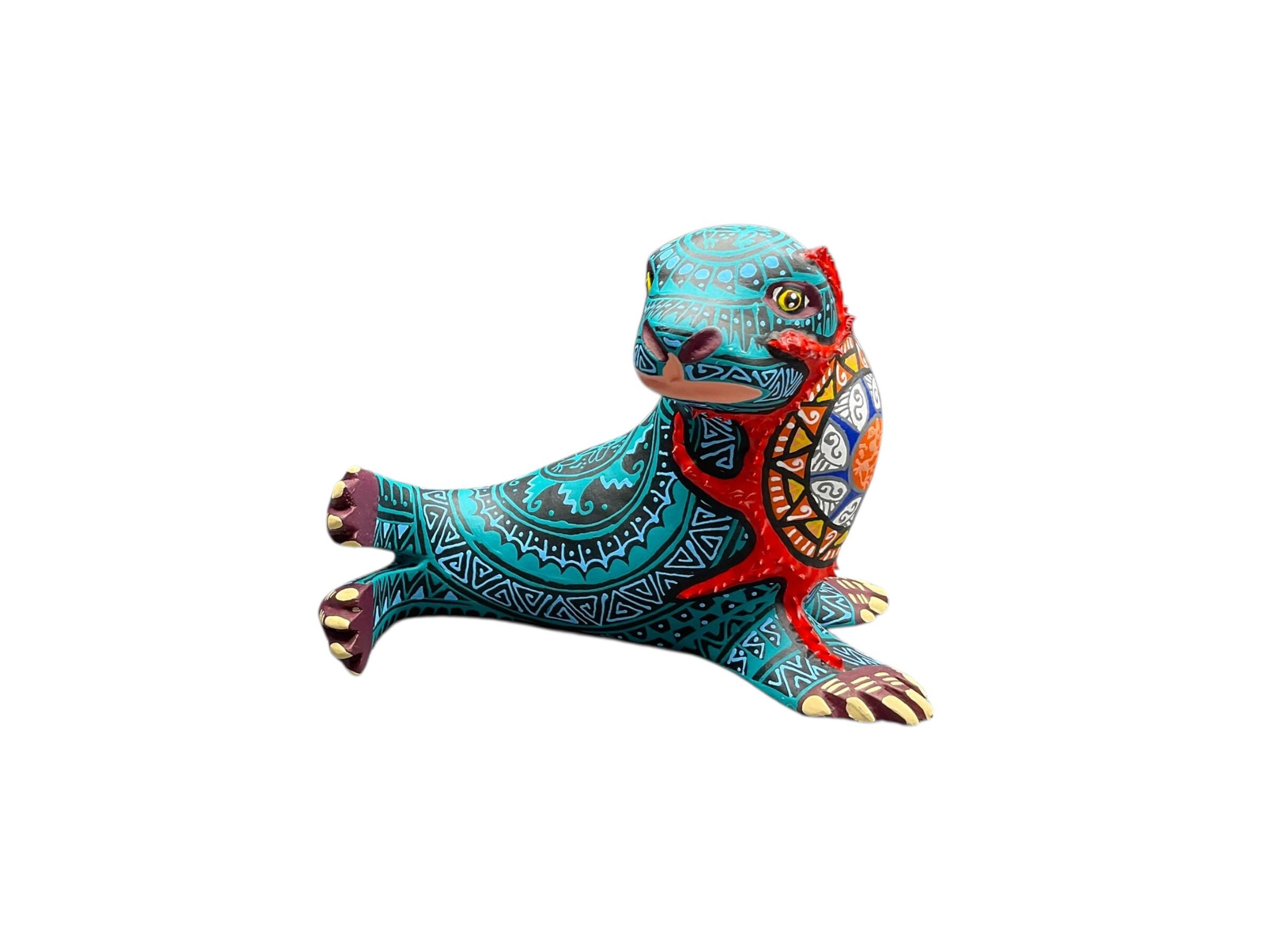 Small Oaxacan Alebrije Sea Lion – Vibrant Hand-painted Mexican