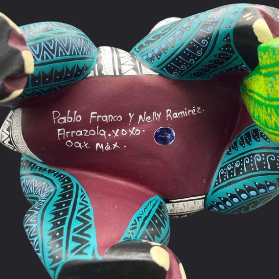 Oaxacan Alebrije Panda – Vibrant Hand-painted Mexican Wood