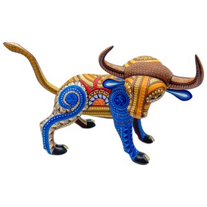 Vibrant Bull Alebrije Hand Made - Medium