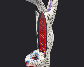 Handcrafted Leaping Snow Hare Alebrije - Medium