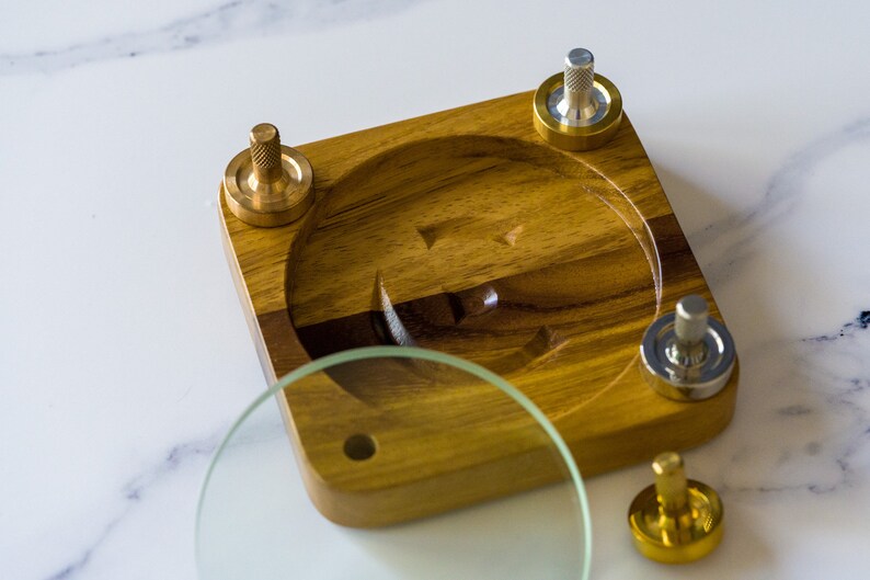 Glass Spinning Base and 4 schulte Tops Gift Set Toy Top Etsy