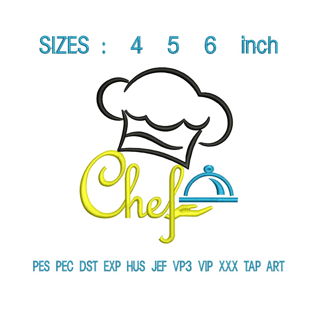 Chef Hat Embroidery Design, Chef Hat Embroidery Machine, Embroidery
