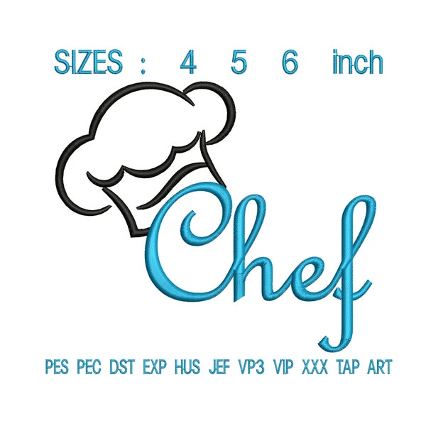 Chef hat embroidery design, Chef hat embroidery machine, embroidery kitchen, embroidery chef hat, kitchen chef hat embroidery design L145