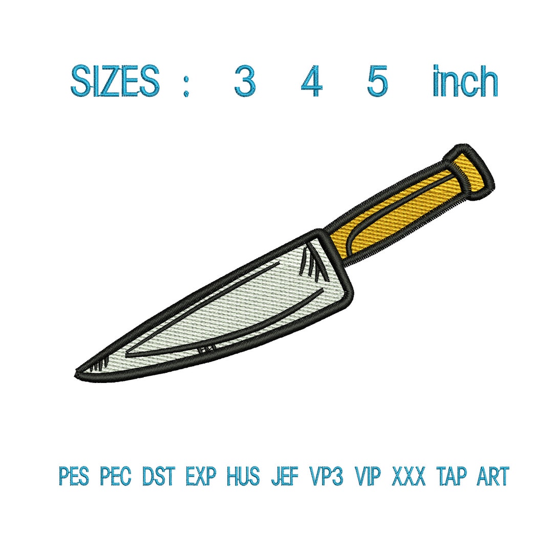 Knife Embroidery Design, Kitchen Knife Embroidery Machine, Embroidery