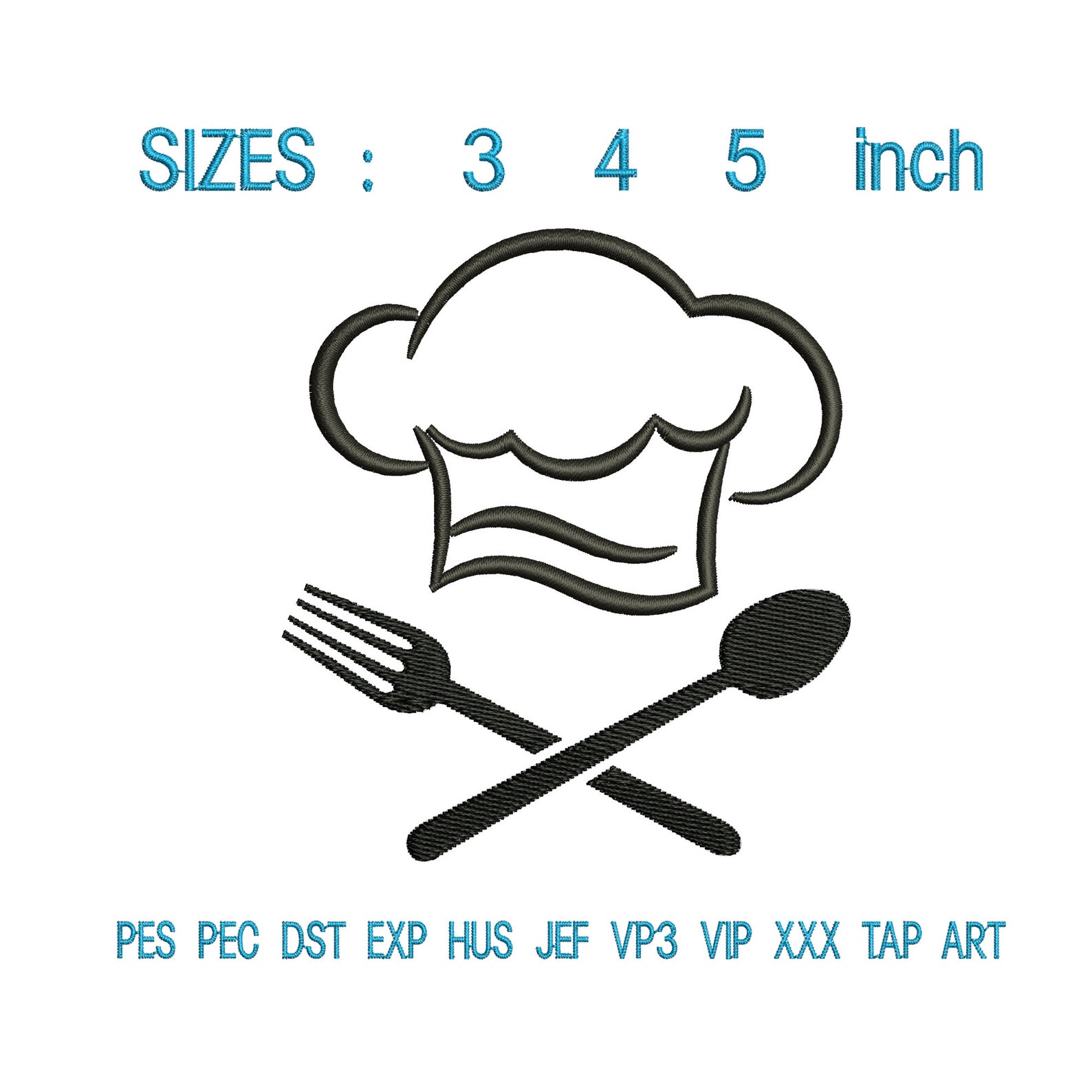 Chef Hat Embroidery Design Chef Hat Embroidery Machine Etsy