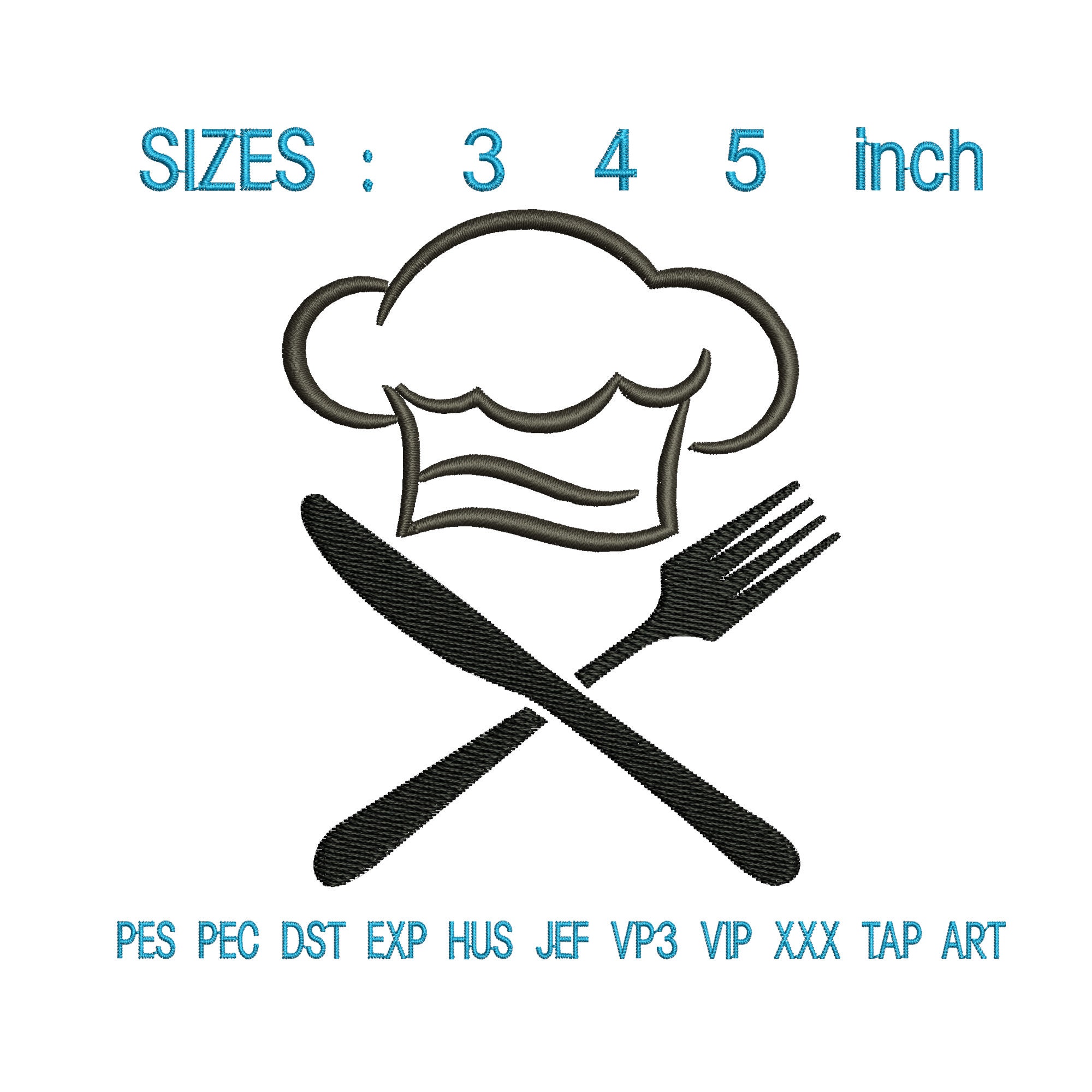Chef hat embroidery design Chef hat embroidery machine Etsy