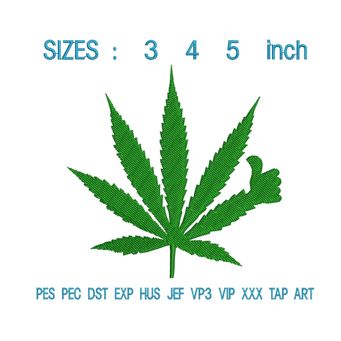 Marijuana Leaf Embroidery Design Marijuana Embroidery Etsy