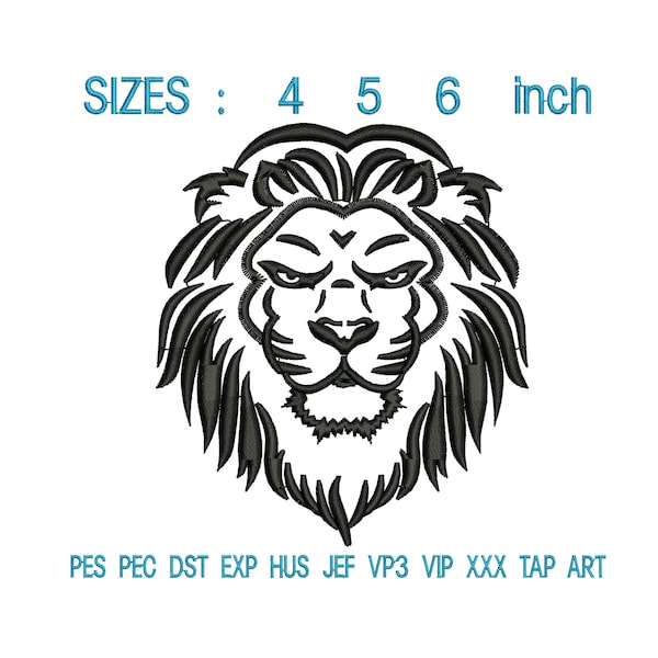 Lion embroidery machine, Lion head embroidery design, embroidery lion head, embroidery lion, lion embroidery, king lion embroidery L177
