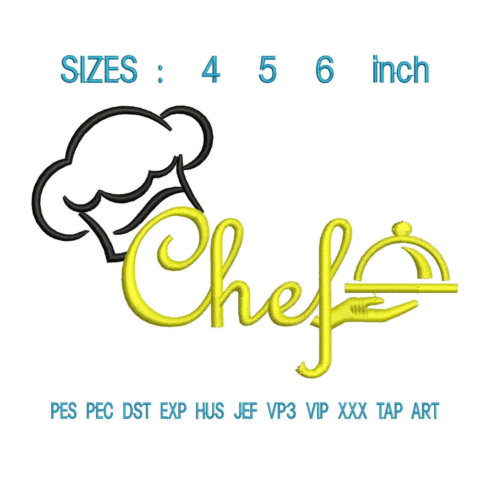 Chef hat embroidery design Chef hat embroidery machine Etsy