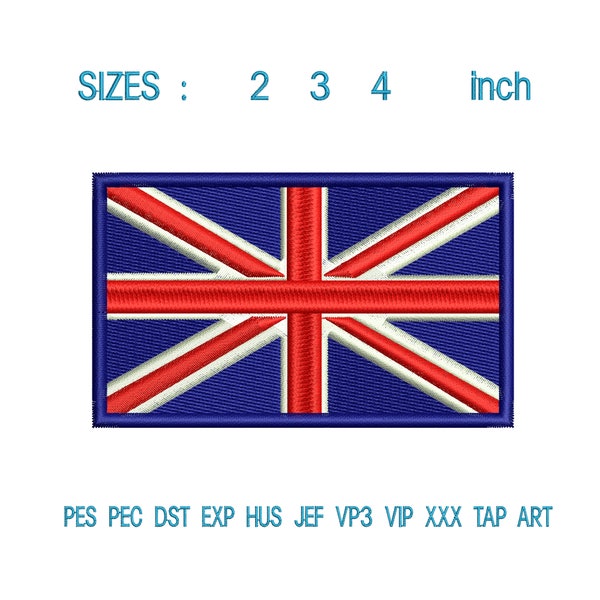British Flag broderie design, Royaume-Uni Drapeau broderie dessins, Grande-Bretagne drapeau broderie Britch Drapeau, broderie drapeau L163