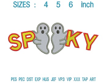 Spooky embroidery designs, Halloween embroidery machine, Halloween embroidery file , ghost embroidery pattern, embroidery downloads L458