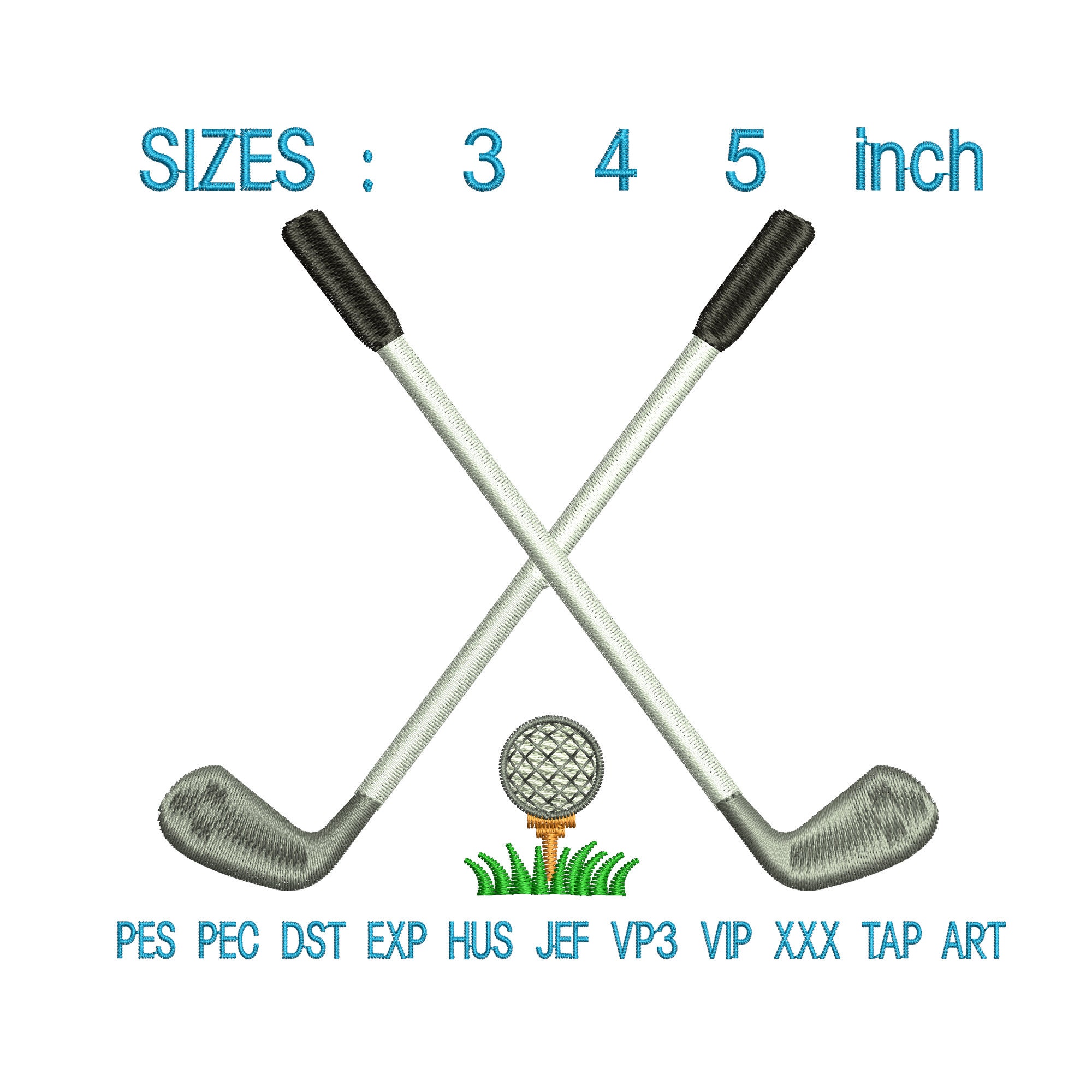 Golf Embroidery Design Golf Ball Embroidery Designs Etsy UK