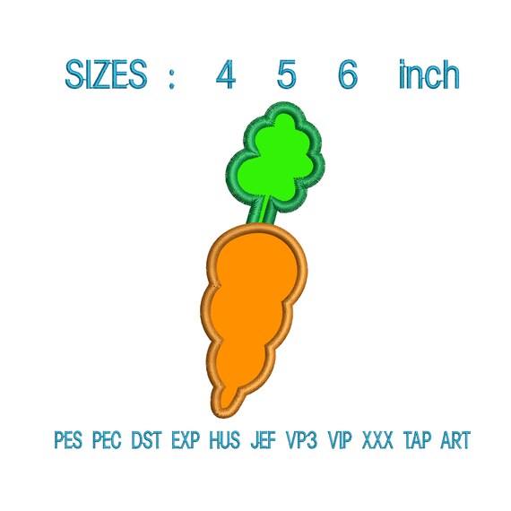 Easter Carrot Applique Embroidery Design Funny Carrot Etsy