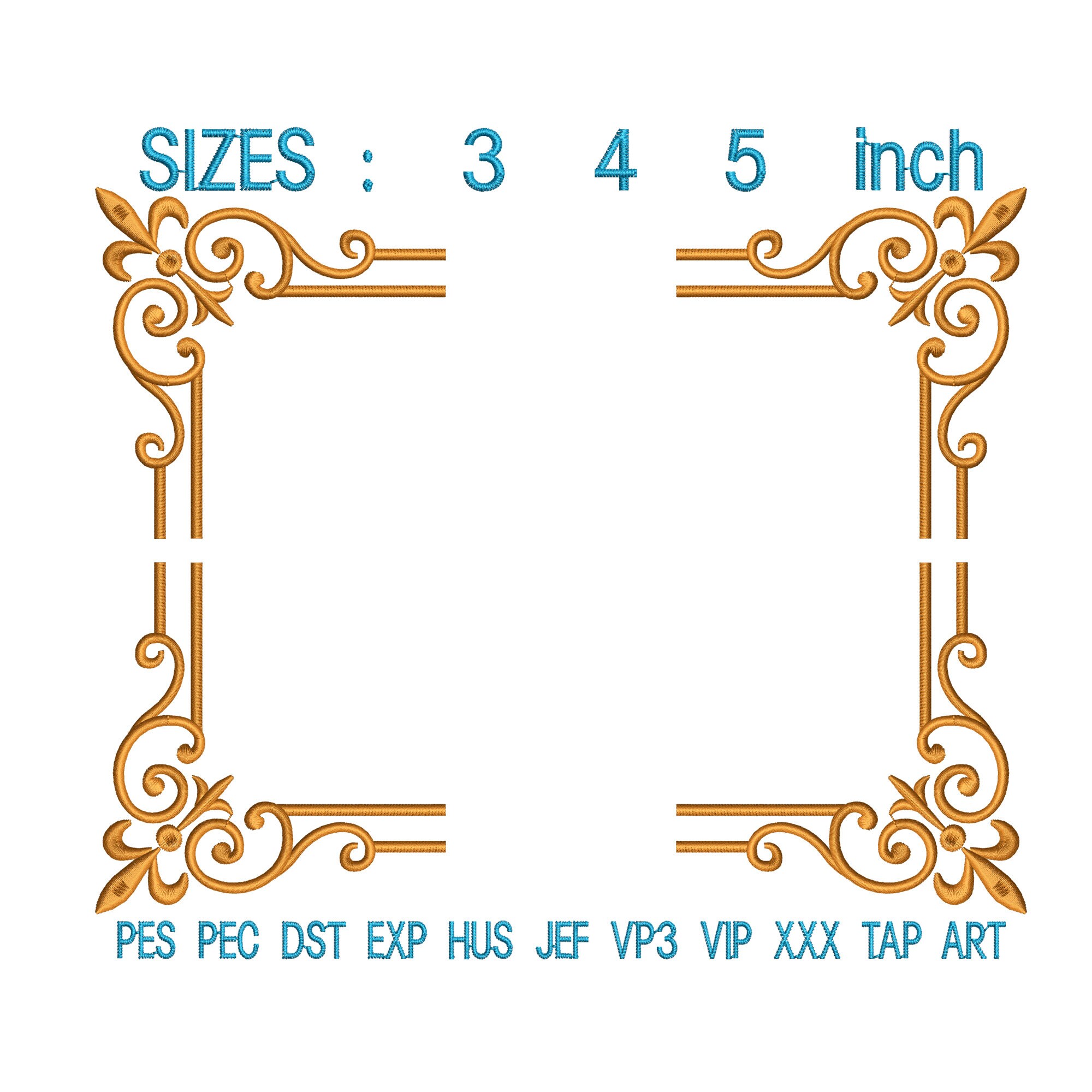 Corner Embroidery Design Corner Embroidery Machine Etsy