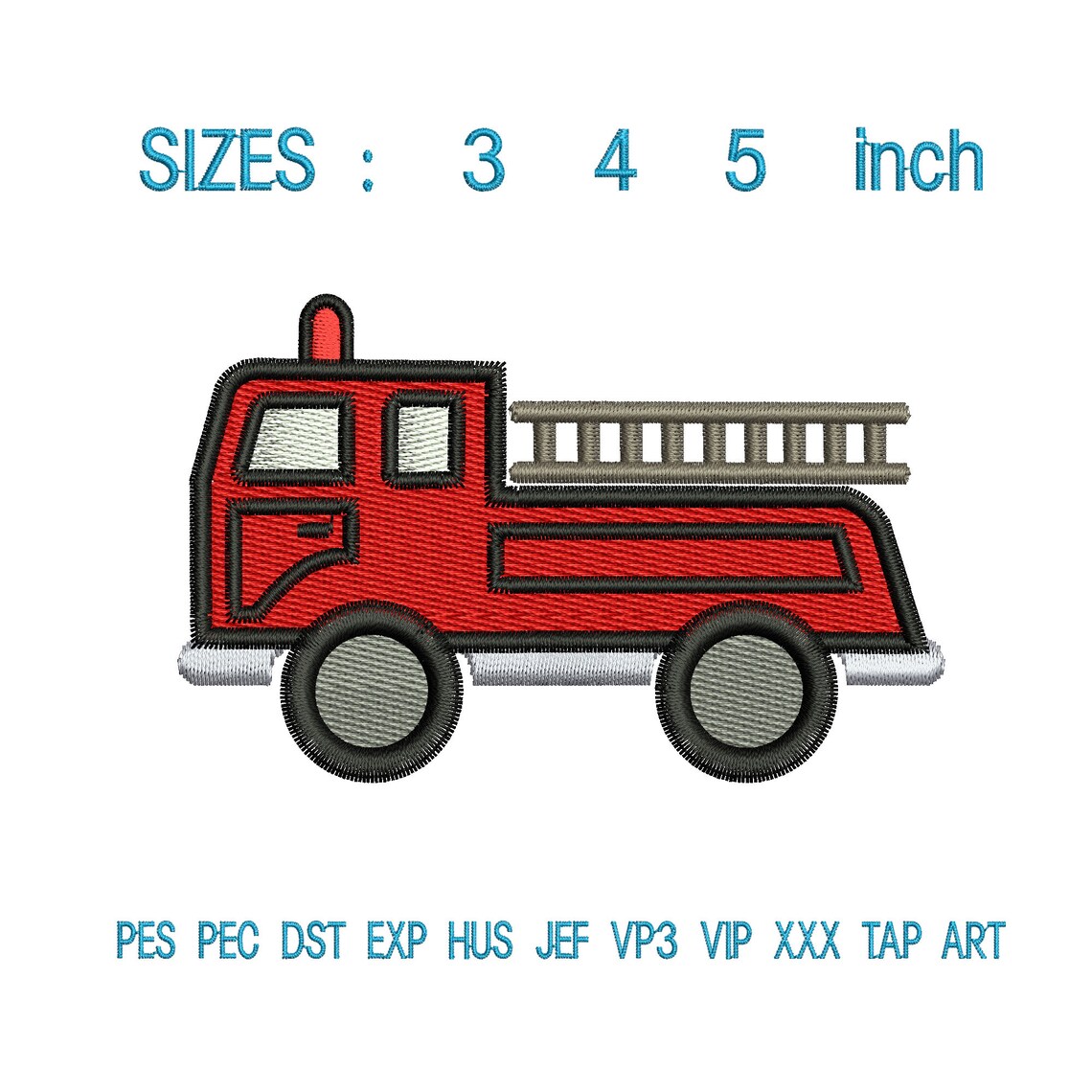 Fire Truck Embroidery Design Firetruck Embroidery Design - Etsy