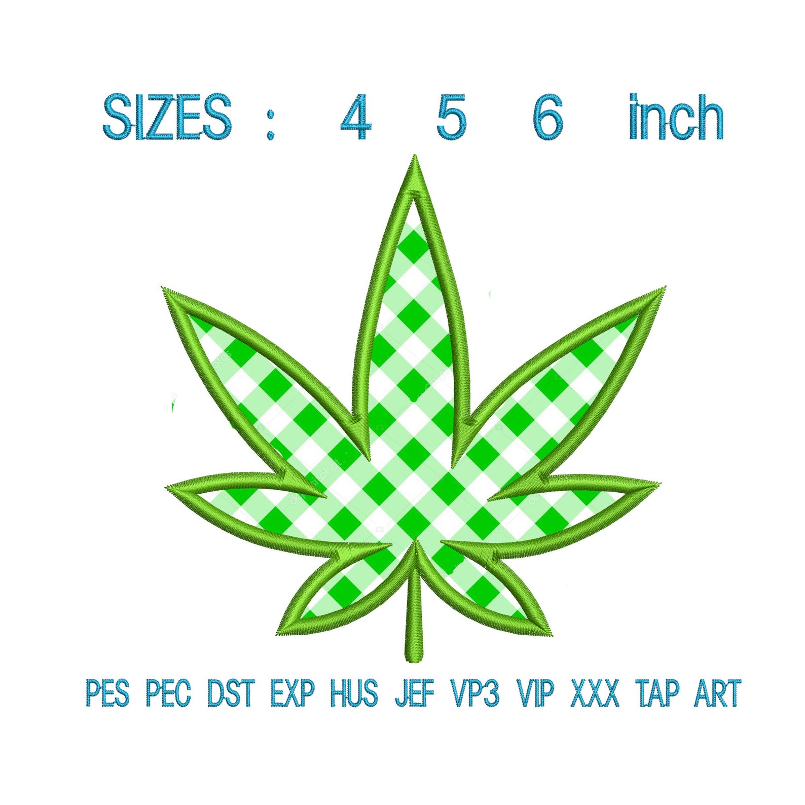 Marijuana Leaf Applique Embroidery Design Marijuana Etsy UK