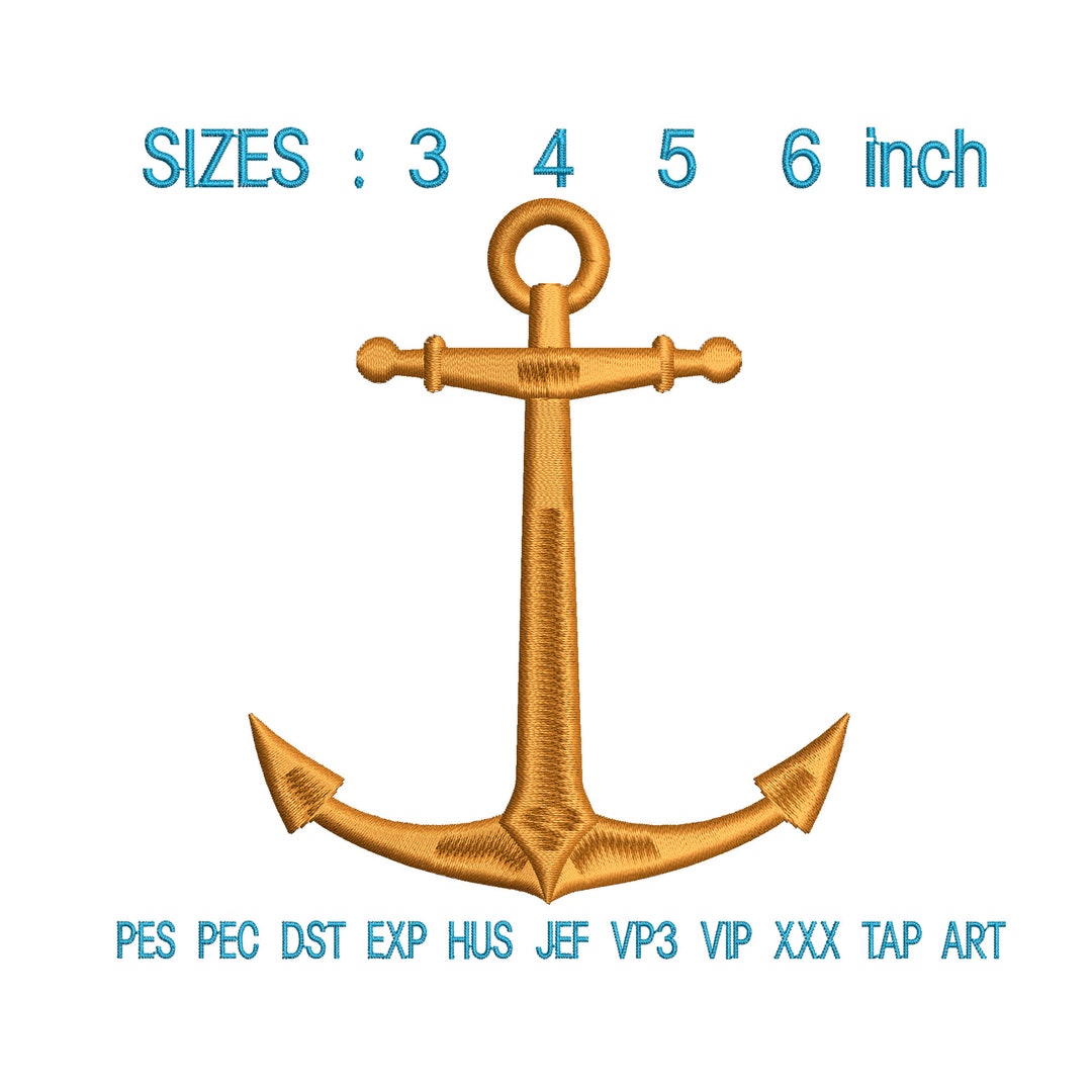 Anchor Embroidery Design, Ship's Anchor Embroidery Machine, Boat's