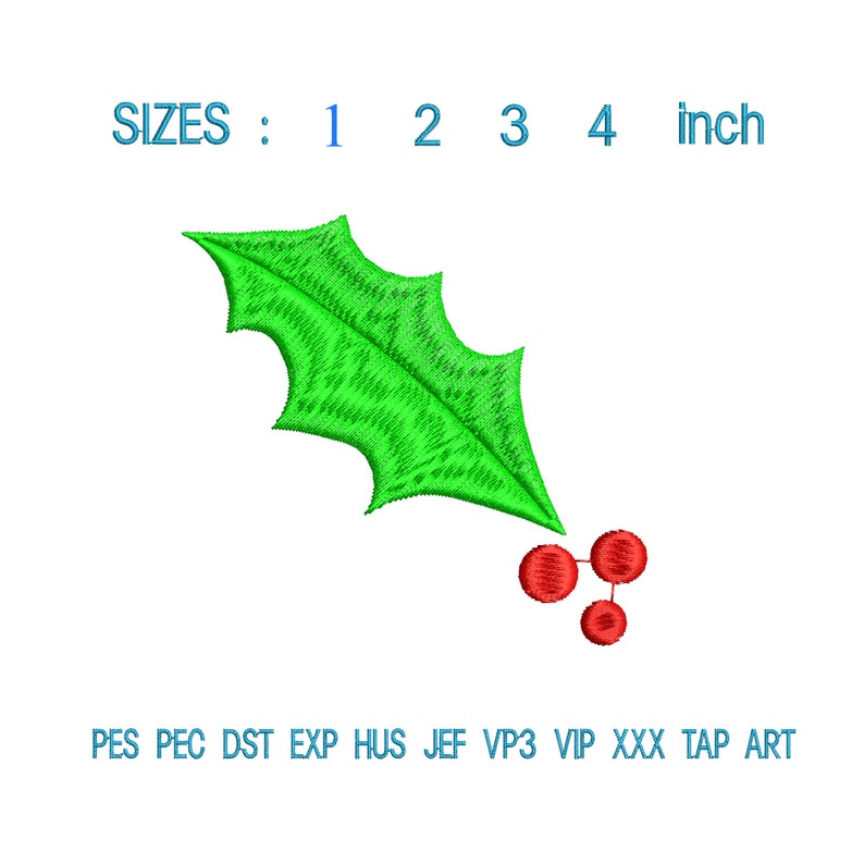 embroidery holly L112 Christmas embroidery design Holly embroidery design Holly embroidery designs Christmas embroidery