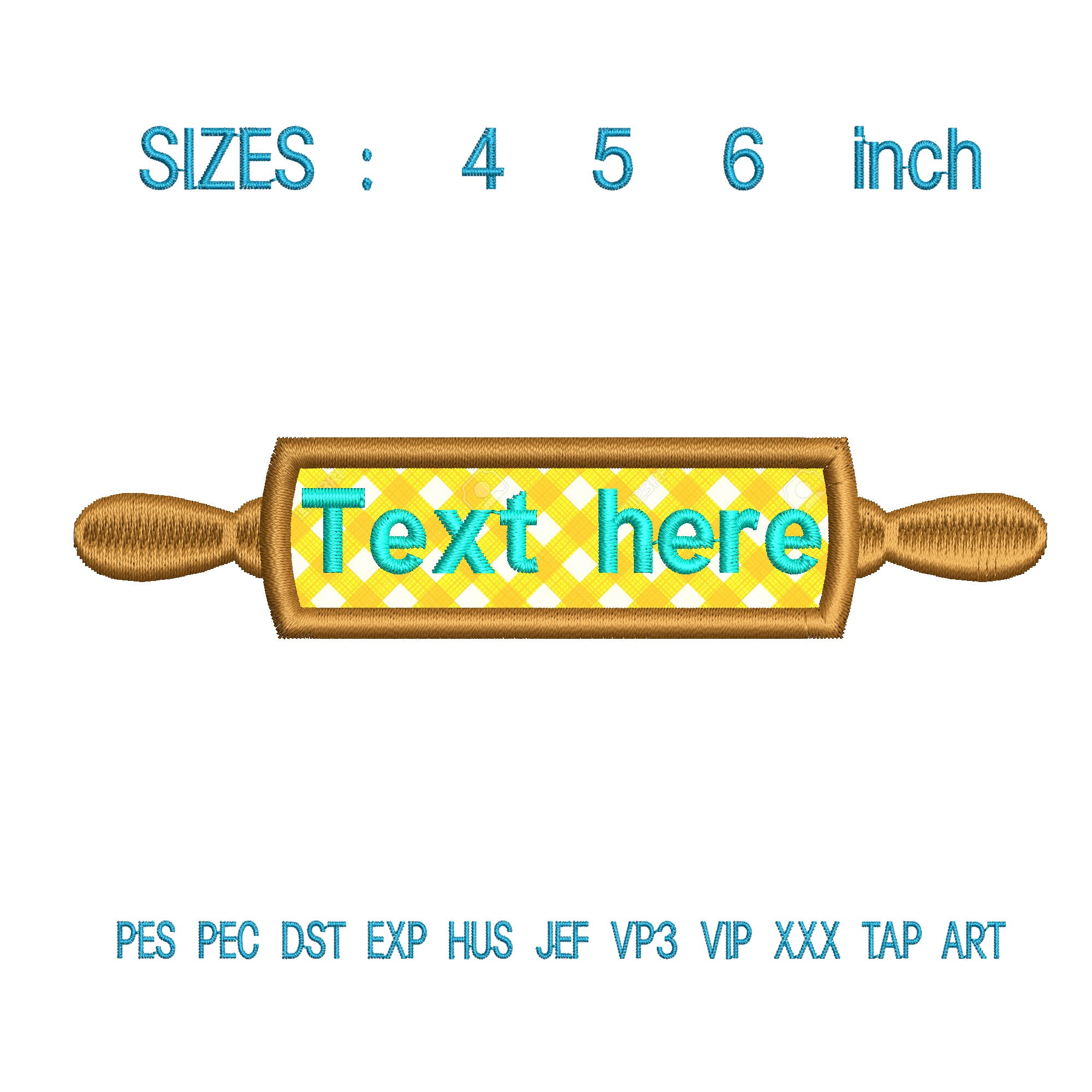 Rolling pin applique embroidery design rolling pin embroidery Etsy