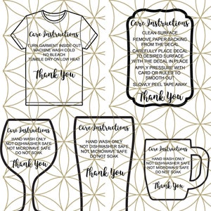Care Instructions | Care instructions Bundle | Washing Instructions Template | Cricut | Silhouette | SVG/Vector | Digital Download
