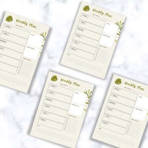 Weekly Planner Printable Portrait, Minimalist Weekly Schedule, Week At a Glance, Weekly Organizer, Office Planner, Desk Planner, A4