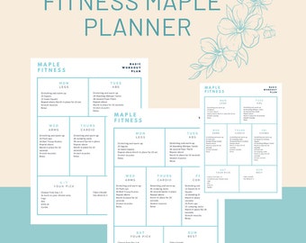 Weekly Fitness Planner | Printable Workout, Wellness Journal (Digital Download)
