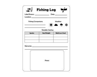 Fishing Log for Journal or Scrapbook