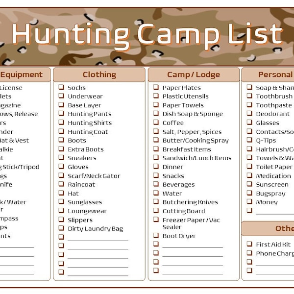 Hunting Camp Etsy