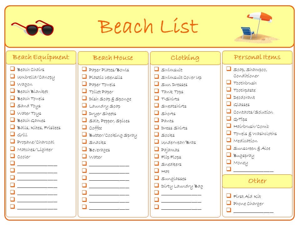 beach-trip-packing-and-shopping-list-printable-bundle-etsy