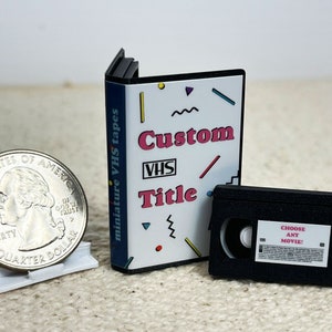 Custom Miniature VHS Tape, put your favorite video tape inside your dollhouse!