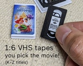Mini 1:6 VHS (K-Z Titles) Tapes Choose the Movie! Retro