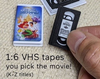 Mini 1:6 VHS (K-Z titles) tapes Choose the movie! Retro miniatures 80's movies in sixth scale, tiny video