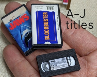 Mini 1:6 VHS (A-J titles) tapes Choose the movie! Retro miniatures 80's movies in sixth scale, tiny video