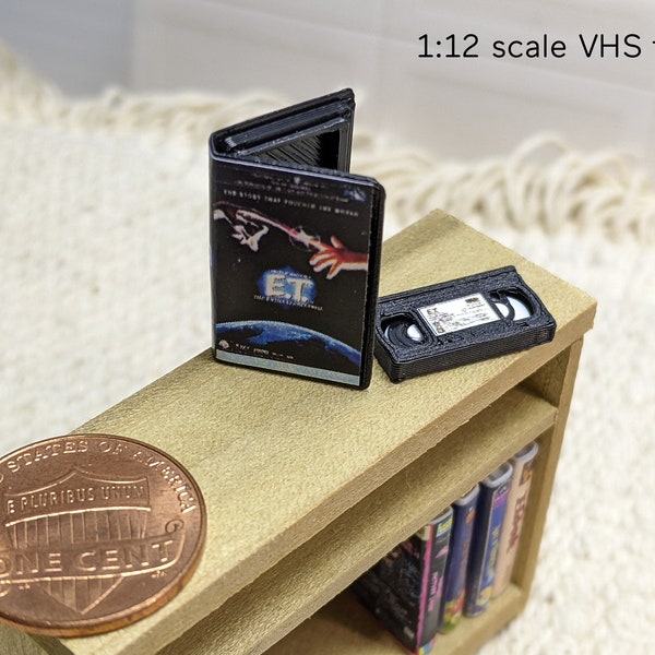 Mini 1:12 VHS (A-J titles) tapes Choose the movie! Retro 80's movies in dollhouse scale, miniature tiny video