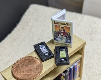 Mini 1:12 VHS (K-Z titles) tapes Choose the movie! Retro 80's movies in dollhouse scale, miniature tiny video