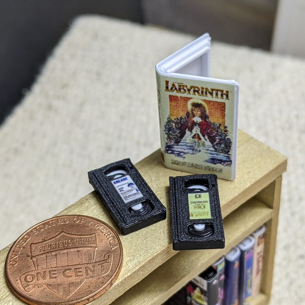 Mini 1:12 VHS (K-Z titles) tapes Choose the movie! Retro 80's movies in dollhouse scale, miniature tiny video