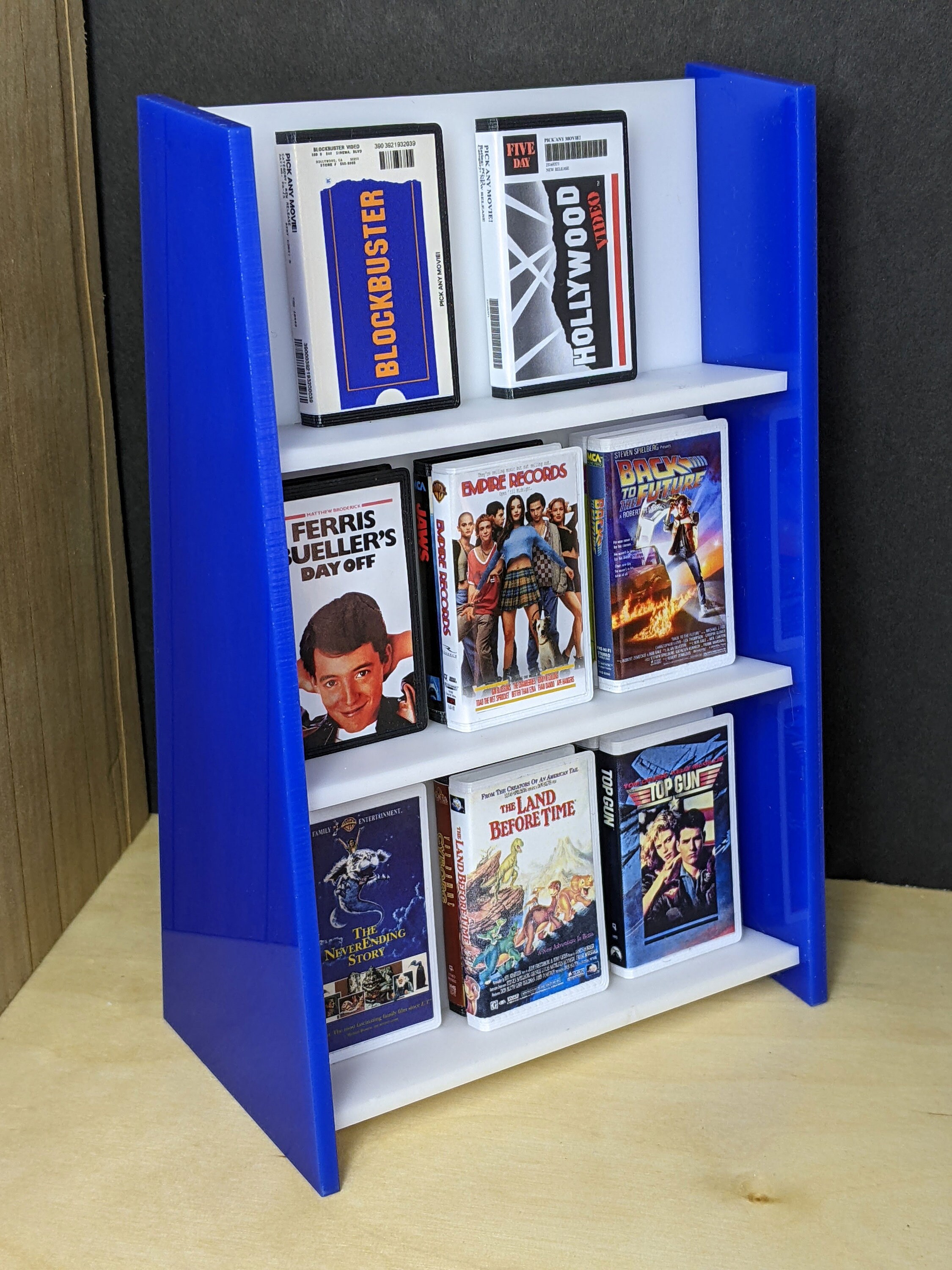Mini Video Rental Store Display Shelf for 1:6 Scale Tapes