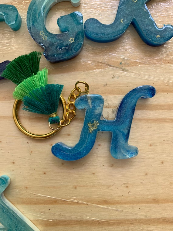 PERSONALIZED KEY CHAIN With Tassel letter Name Keychain Ocean Inspired Resin  Accessories / Beach Theme Resin Letter Keychain -  Canada