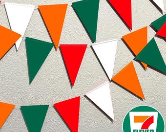 7-ELEVEN | Paper Triangle Flag Garland | Different Colors Available In Shop