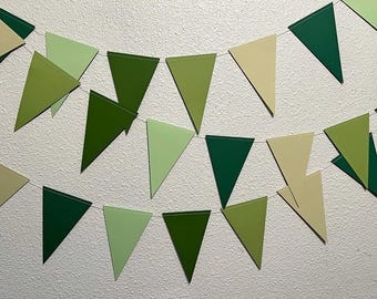 LEAF | Paper Triangle Pennant Flag Garland | Different Colors Available In Shop